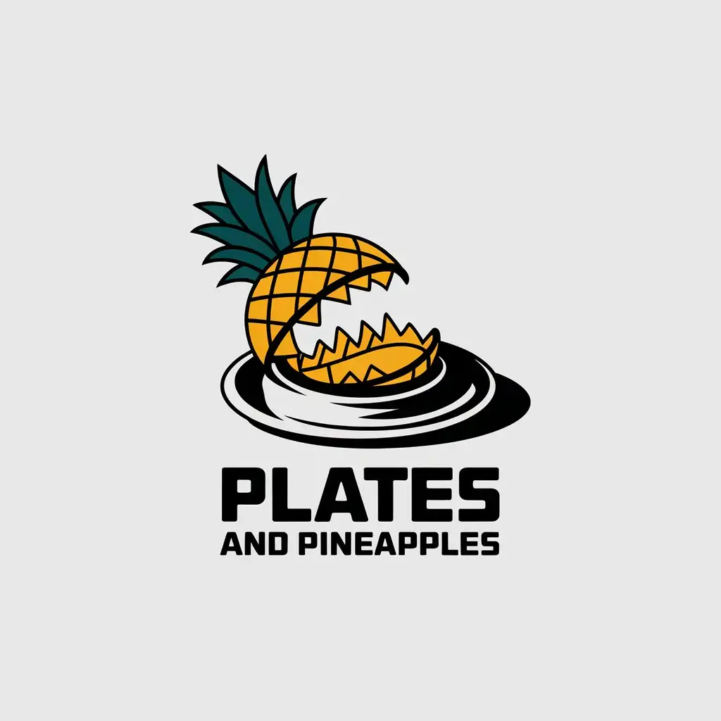 LOGO Design for Plates and Pineapples Minimalistic Pineapple with 3D Gym Plates for Personal Trainer