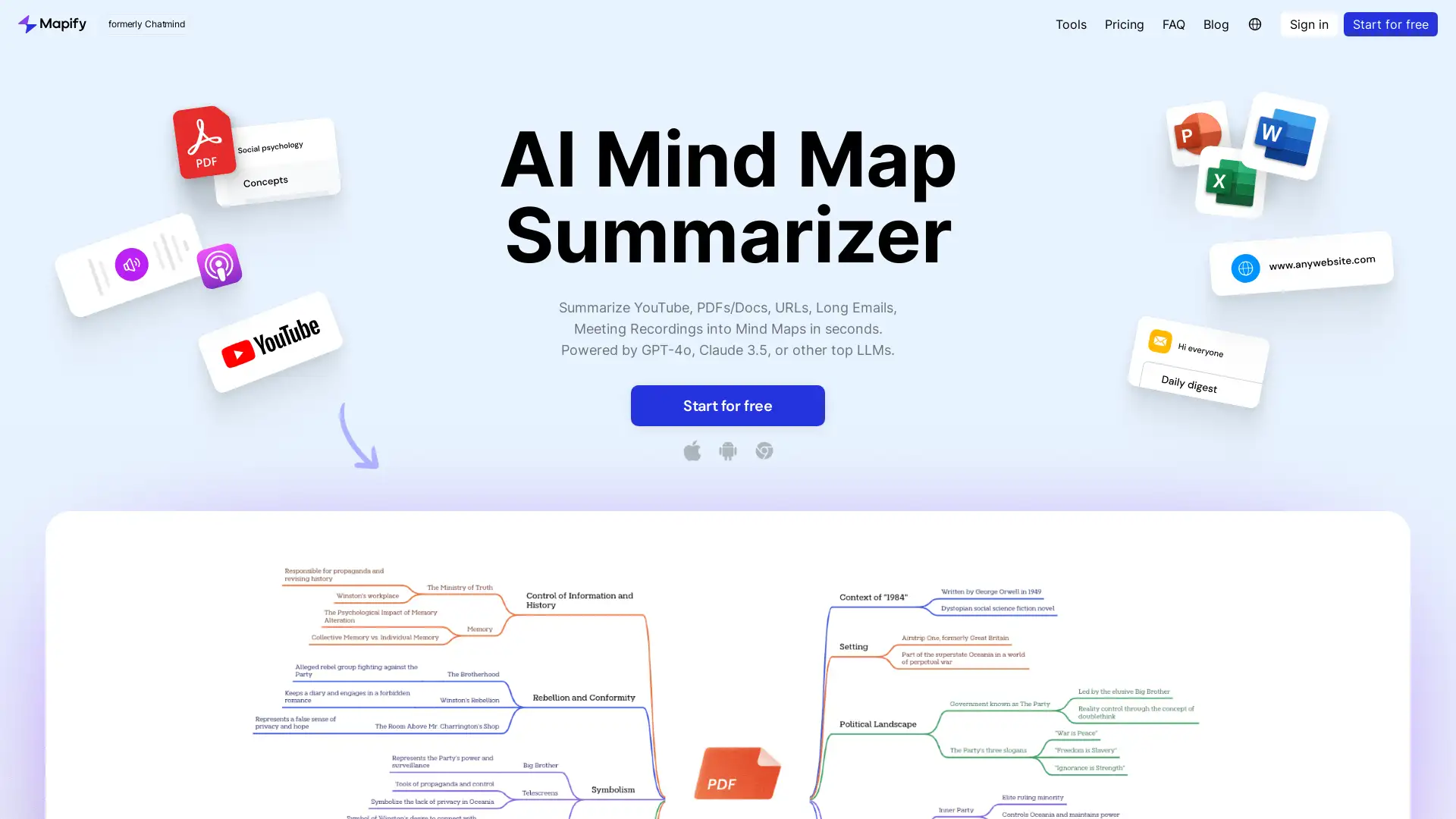 Transform content into mind maps instantly using AI.