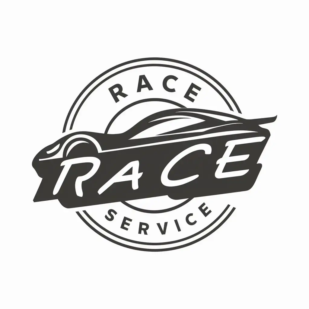 a vector logo design,with the text "Race Service", main symbol:Automobile,Moderate,clear background