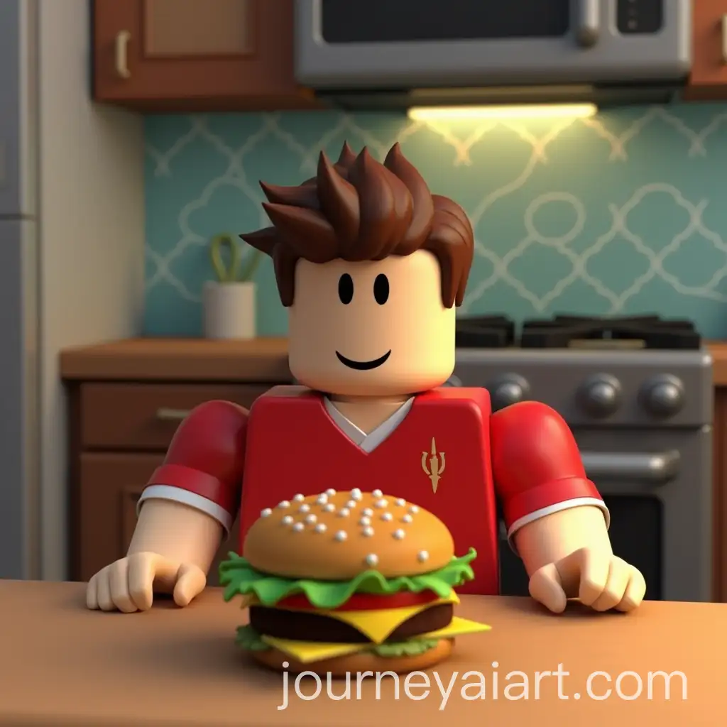 Roblox-Character-Sitting-in-Kitchen-with-Burger