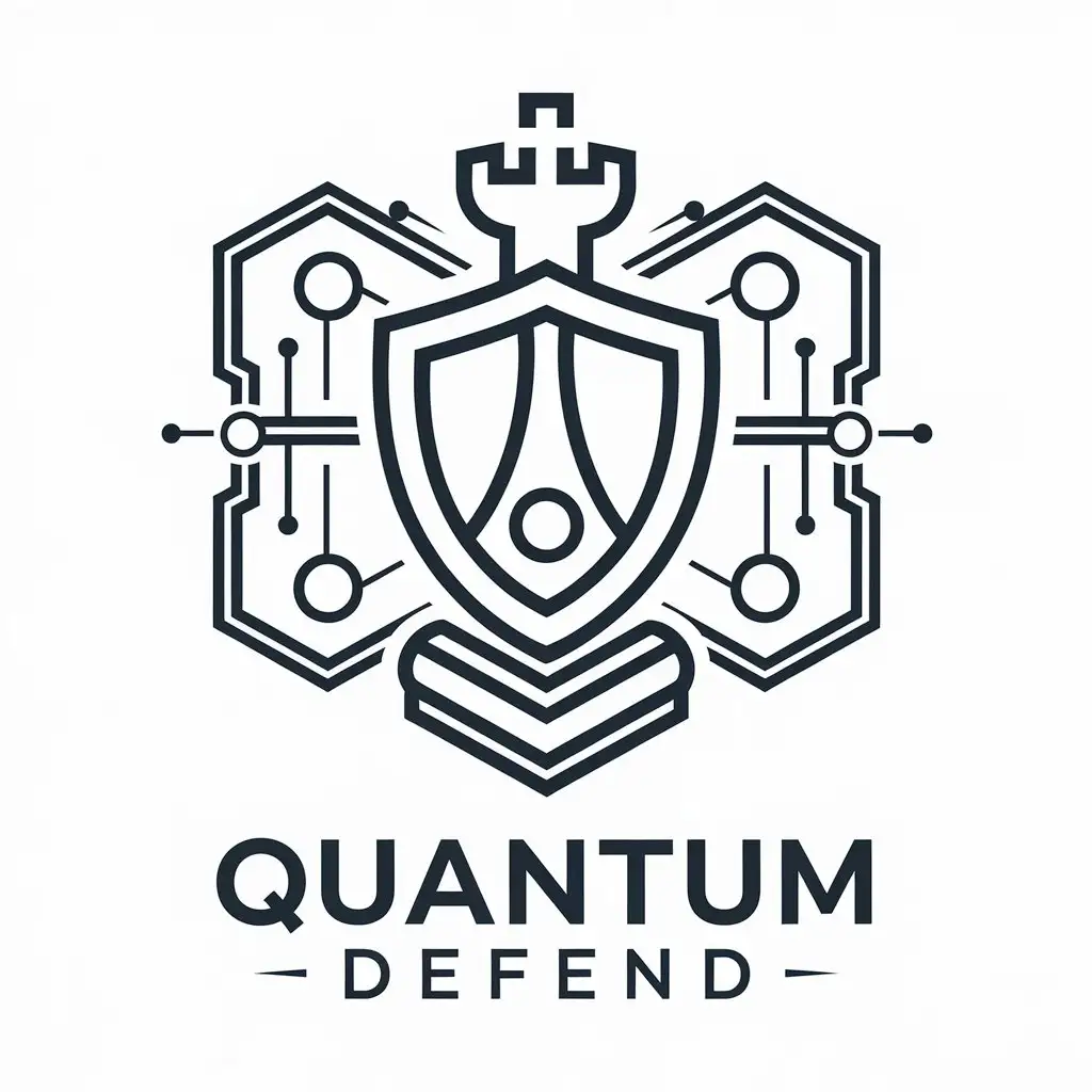 LOGO Design for Quantum Defend Chess Cybersecurity Defense Malware Protection Theme