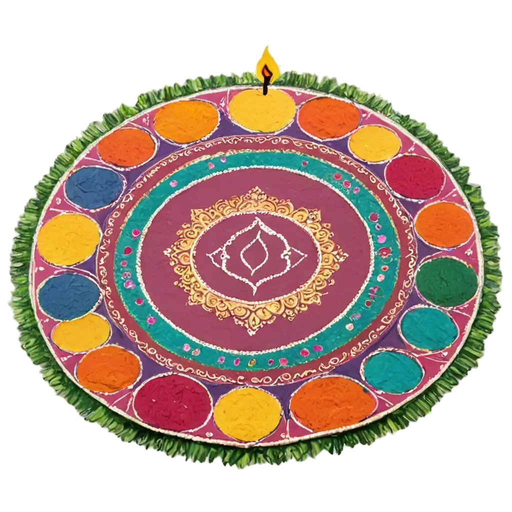 Festive-Rangoli-PNG-Image-with-Bonfire-and-Happy-Families-for-Cultural-Celebrations