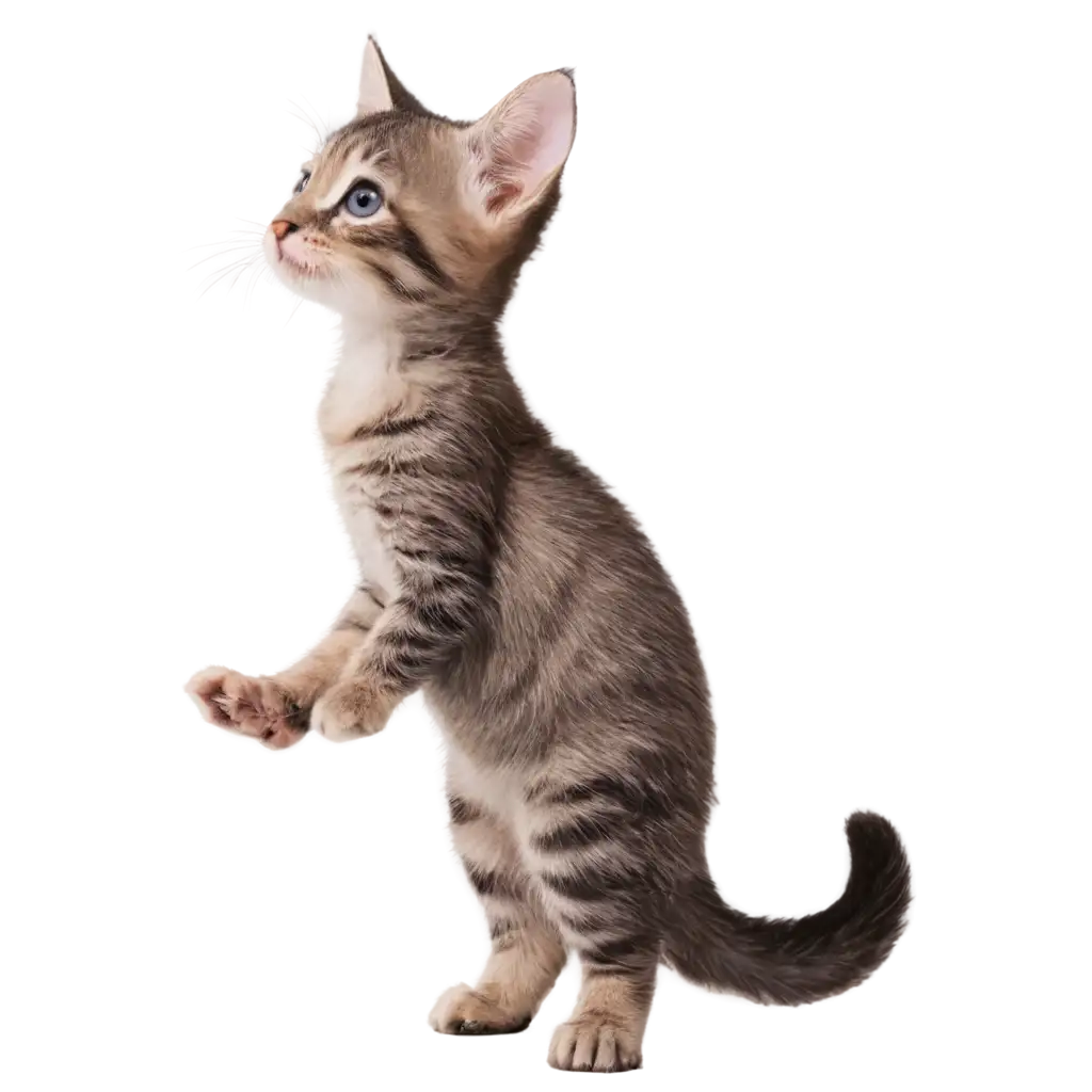 Kitten-Standing-on-Hind-Legs-Side-View-PNG-Image-for-Clear-and-Crisp-Usage