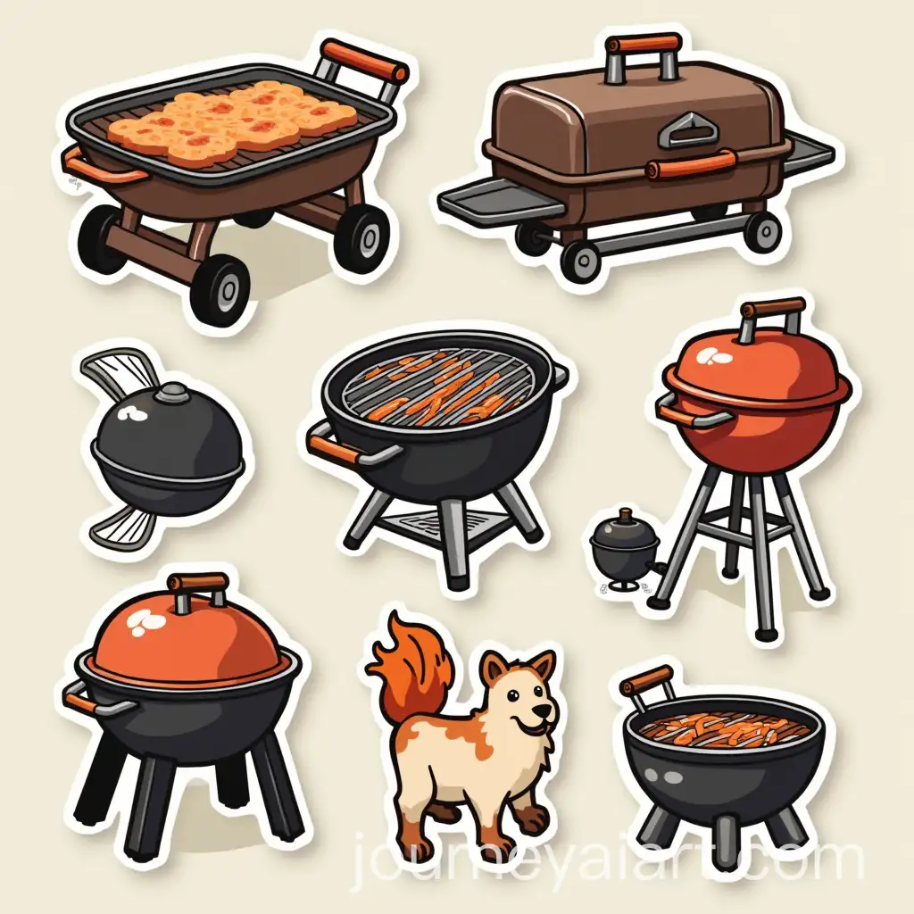 Fun-and-Creative-Stickers-Featuring-Humanized-Outdoor-Cooking-Appliances