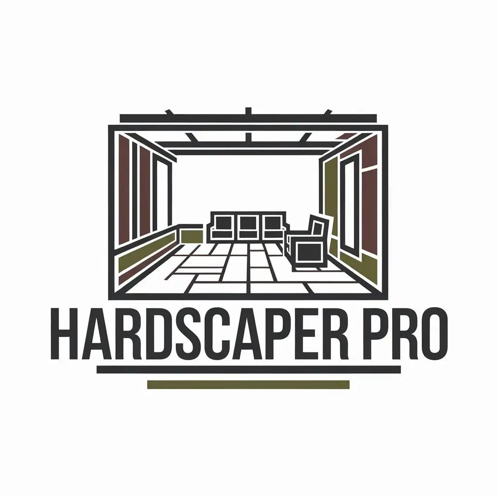 LOGO Design for Hardscaper Pro Minimalistic Outdoor Patio with Black Brown and Dark Green Theme