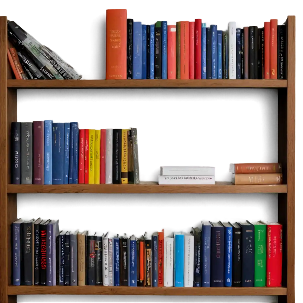 HighQuality-PNG-Image-of-Books-on-a-Bookshelf-Enhance-Your-Content-with-Clear-and-Crisp-Visuals