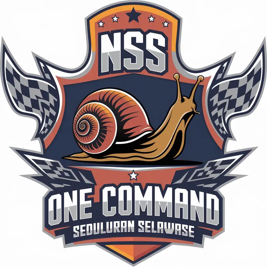 LOGO Design for NSS ONE COMMAND SEDULURAN SELAWASE Racing Snail Symbol for Automotive Industry