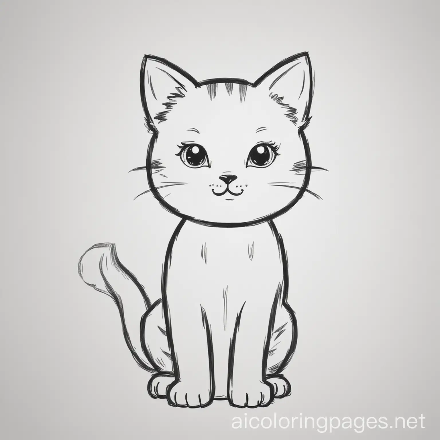 Simple-and-Cute-Cat-Coloring-Page-for-Kids