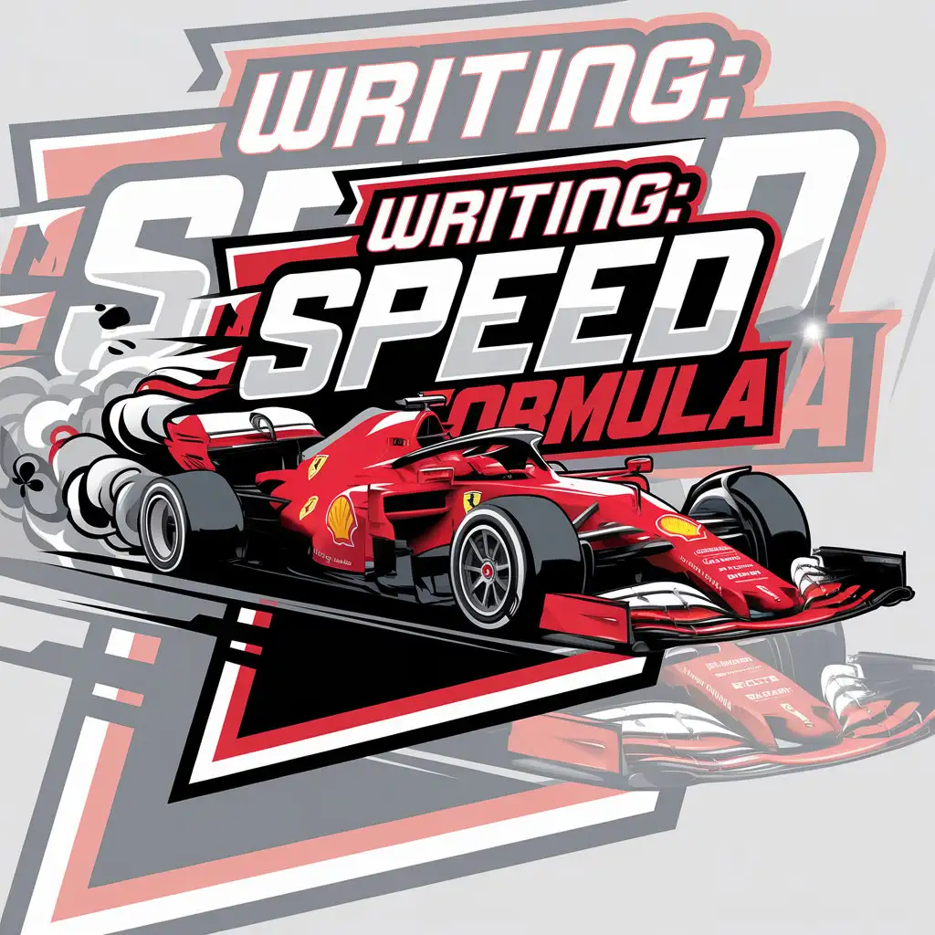 LOGO-Design-for-Writing-Speed-Formula-Vector-with-F1-Ferrari-Car-in-Motion