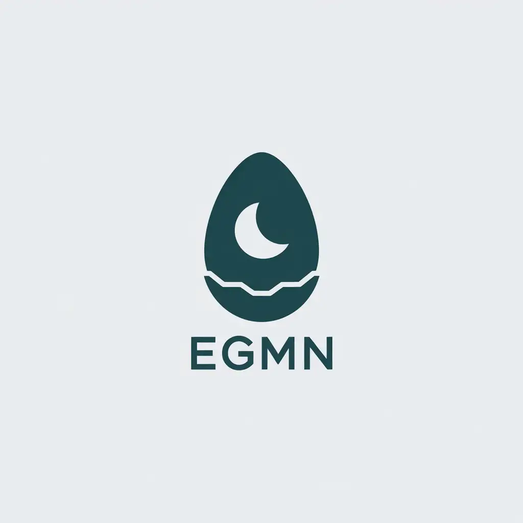 LOGO Design for EGMN Egg and Moon Symbolism with Minimalistic Style for Medical Dental Industry