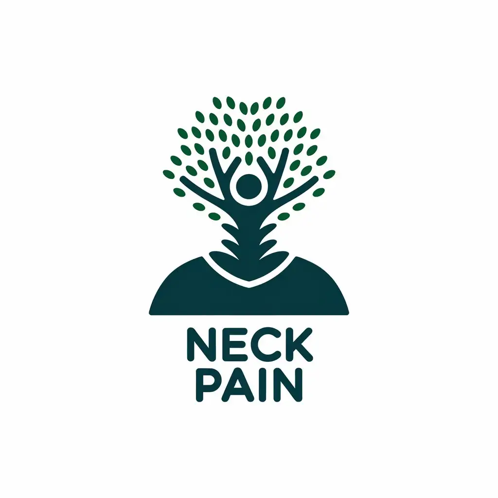 LOGO Design for Neck Pain Person and Tree with Luxuriant Branches Symbol