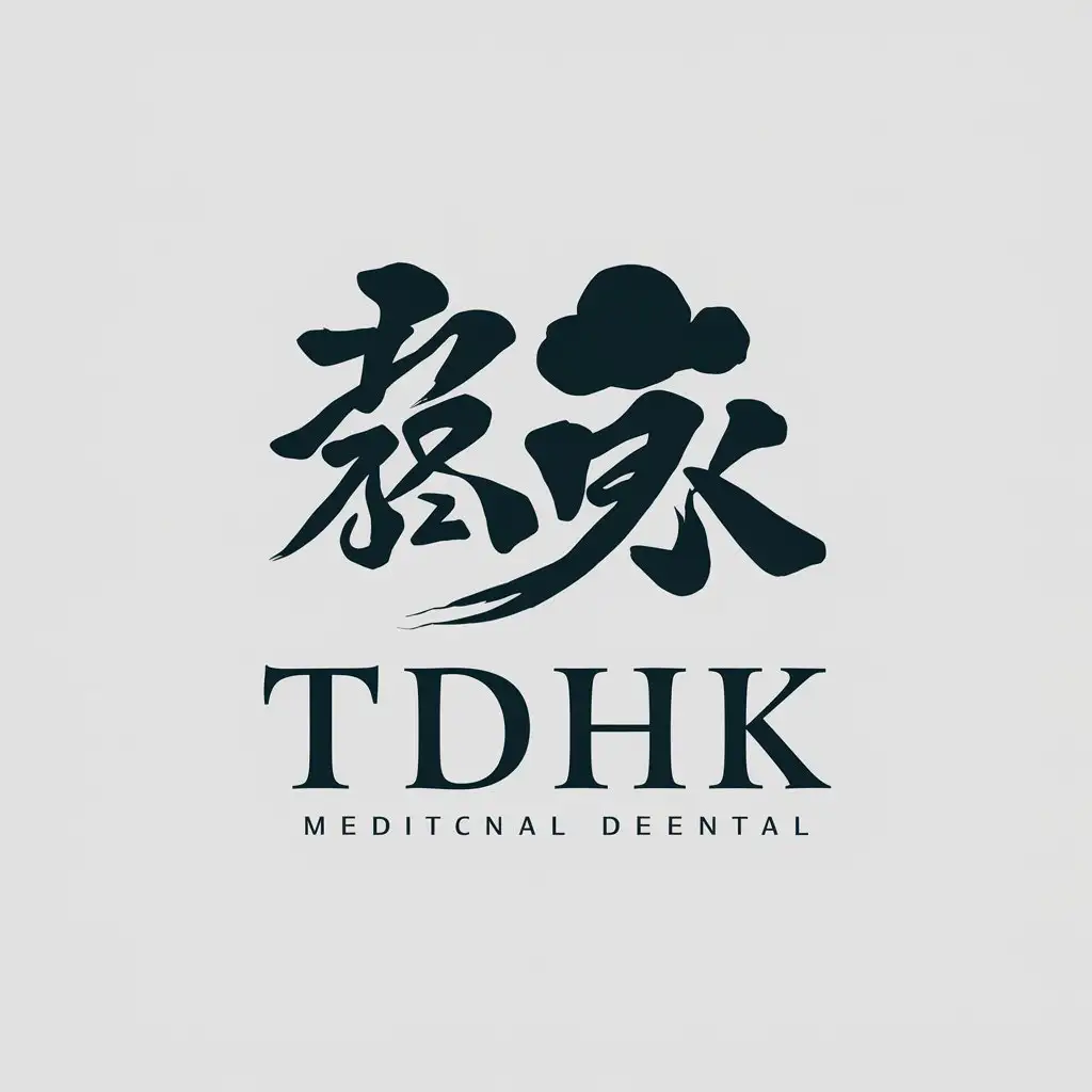 LOGO-Design-for-TDHK-BrushstrokeInspired-Calligraphy-Symbol-for-Medical-Dental-Industry