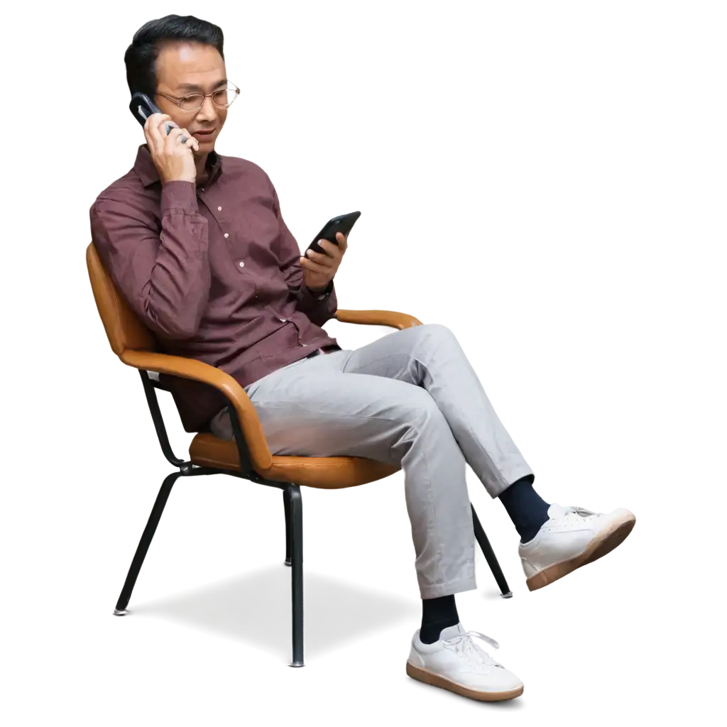 Man-Sitting-on-Sofa-Using-Handphone-PNG-Image-Perfect-for-Digital-and-Print-Use