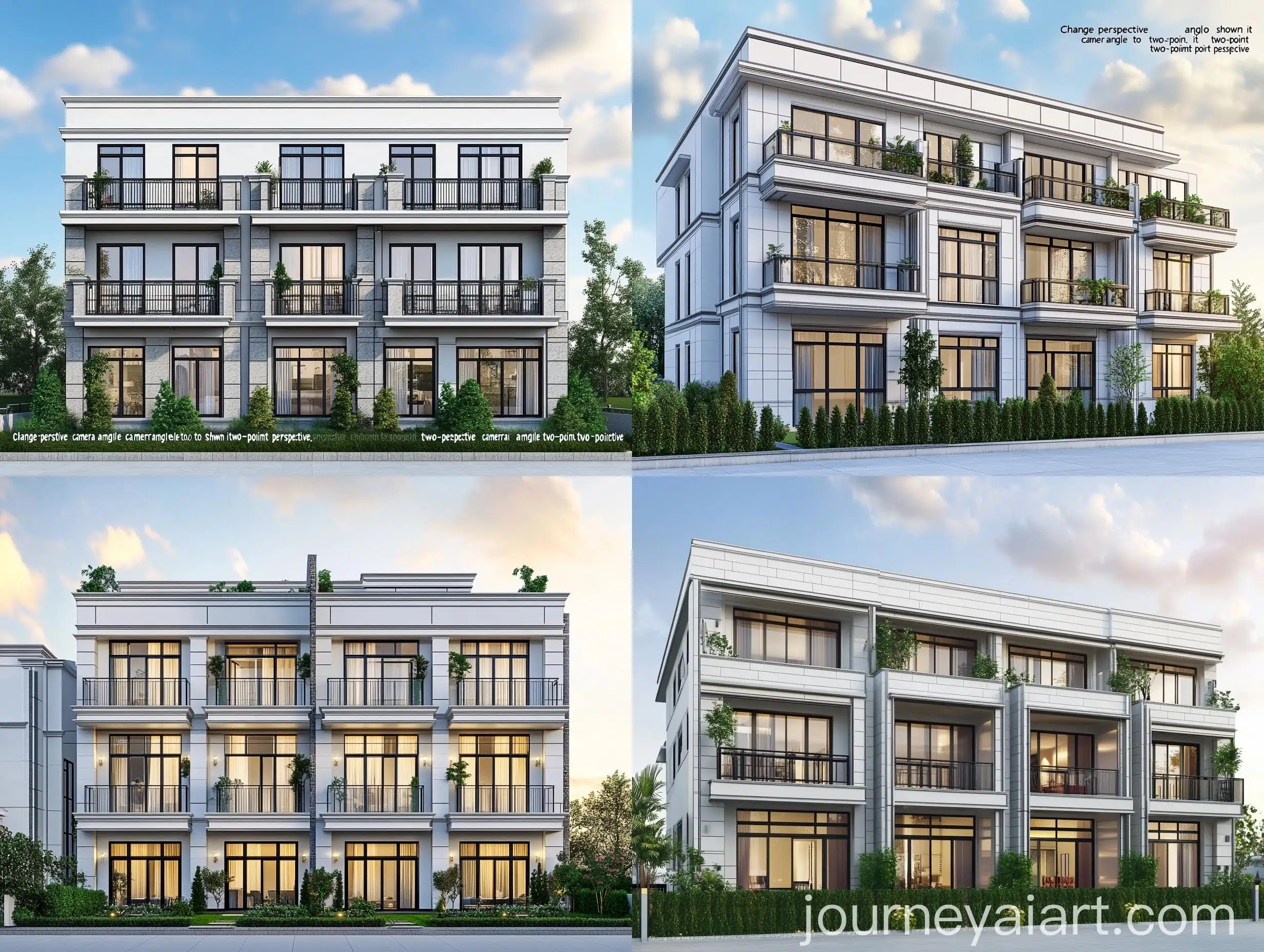 Elegant-FourStory-Townhouse-with-Balconies-and-Vibrant-Plants