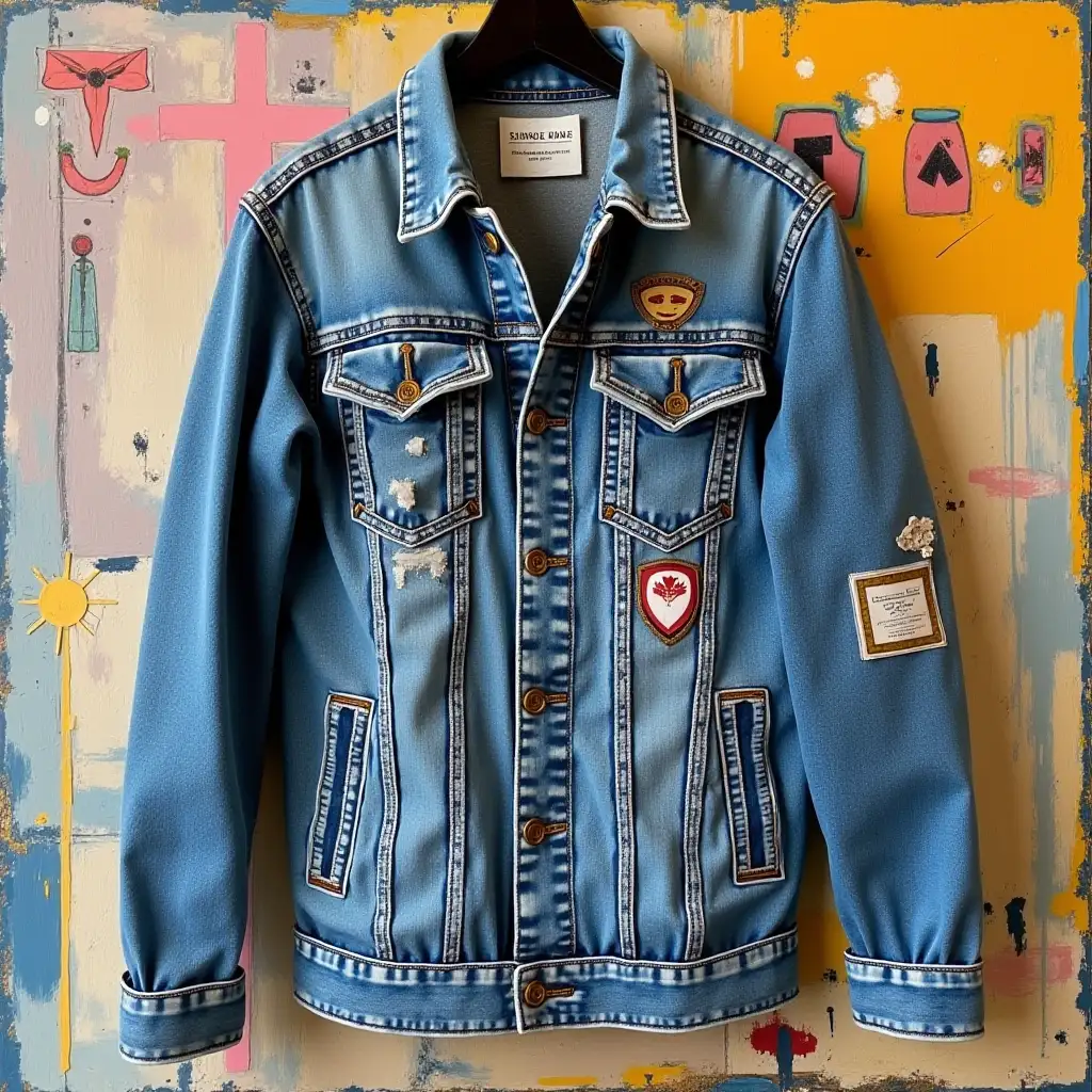 DENIM WITH ABSTRACT ART