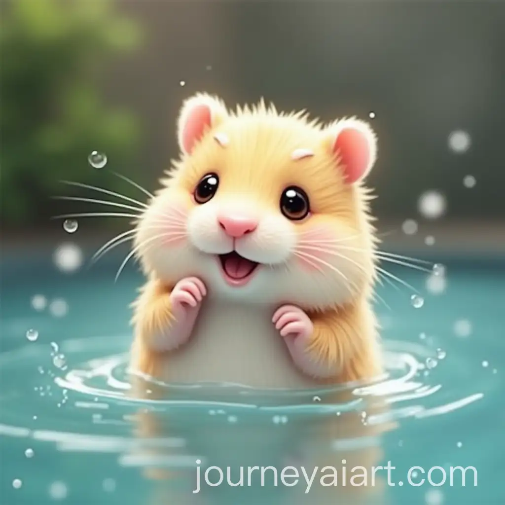 Cute-Hamster-Swimming-in-Water-4K-Phone-Wallpaper