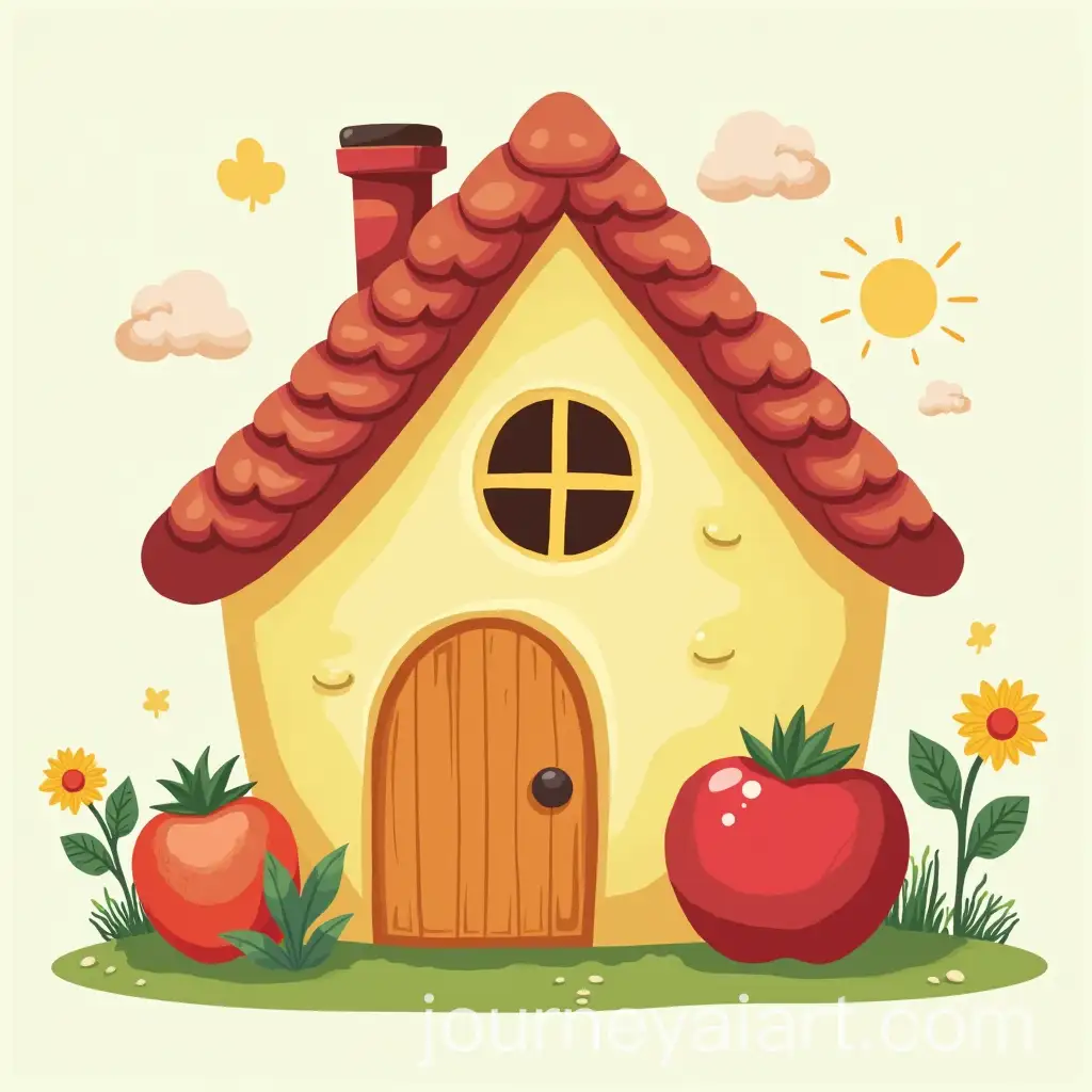 Charming-FruitShaped-House-in-Simple-Artistic-Style