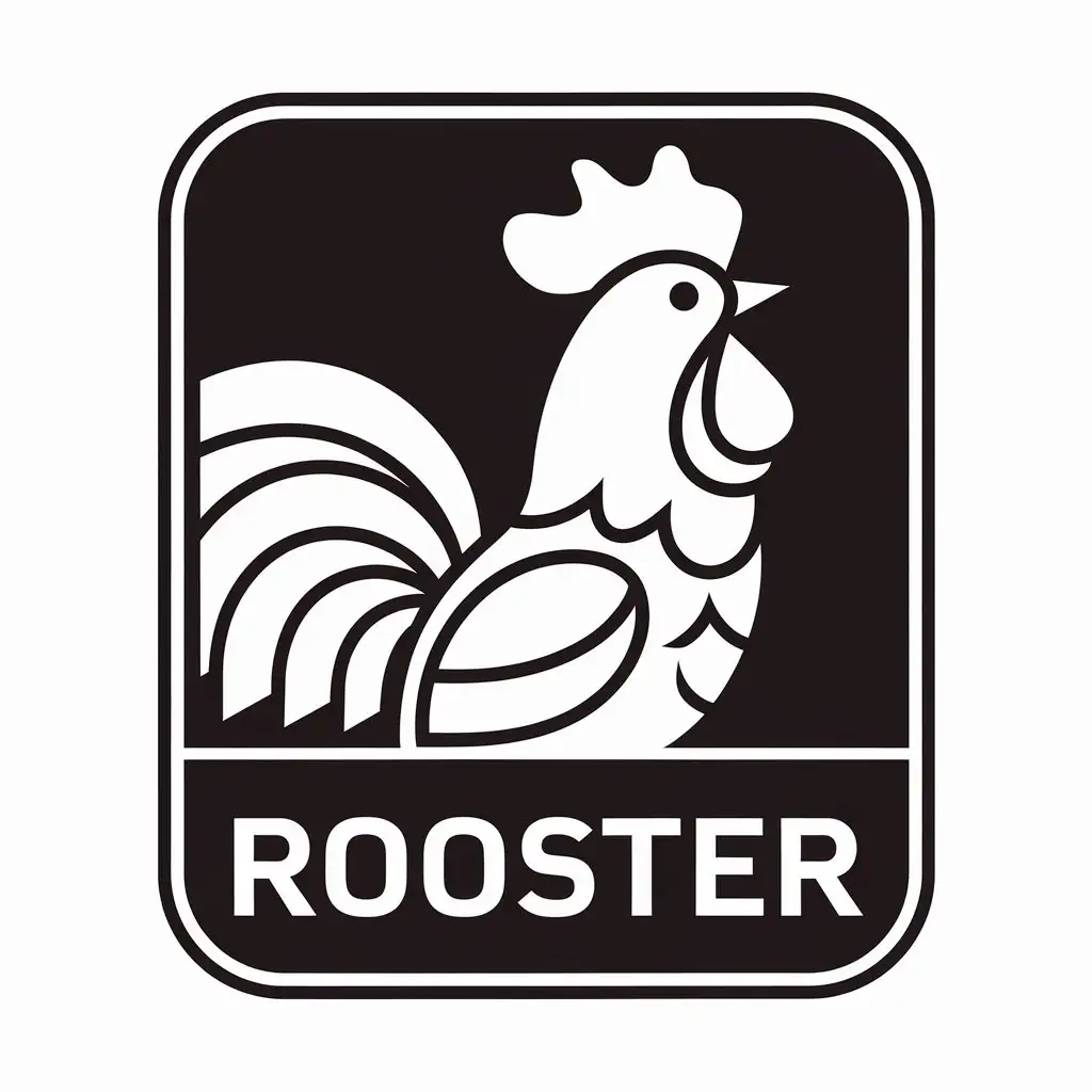 LOGO-Design-for-Rooster-GeneralStyle-Rooster-in-Rounded-Frame-on-Clear-Background