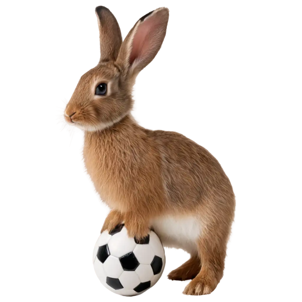 Rabbit-Playing-Soccer-PNG-HighQuality-Transparent-Image-for-Versatile-Use