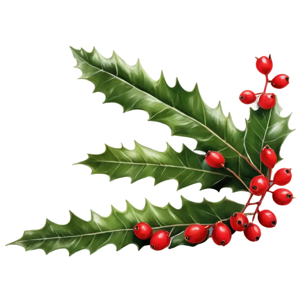 HighResolution-Holly-Sprigs-PNG-for-Christmas-Decor-Seasonal-Imagery