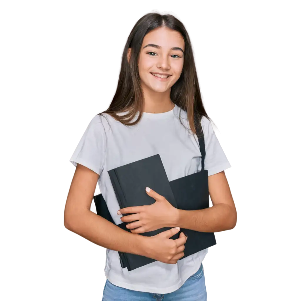 Smiling-White-Teenager-Girl-Holding-Books-PNG-Image-HighQuality-Versatile-Graphic-for-Various-Uses