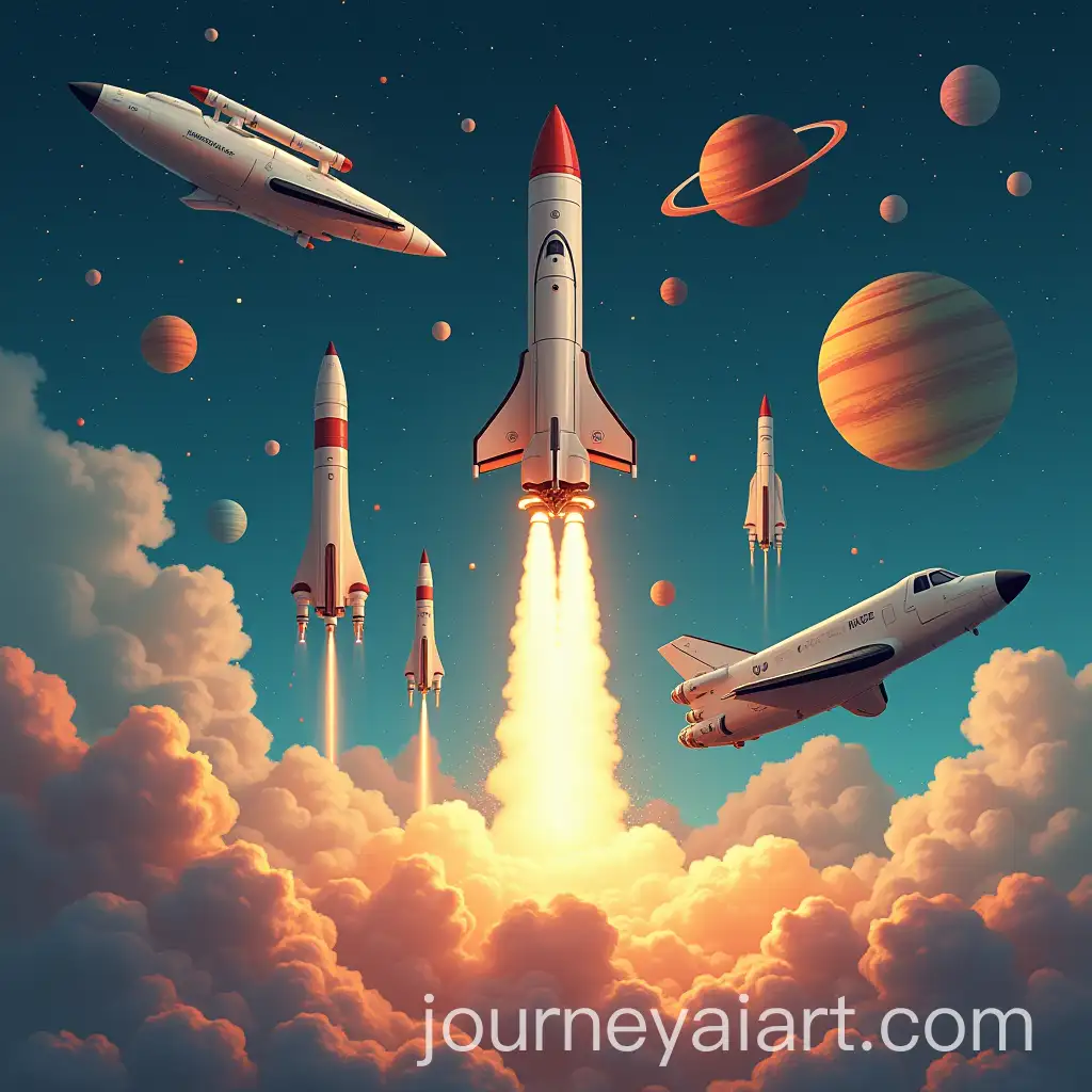 Rocket-Launches-Shuttles-and-Space-Capsules-in-Outer-Space