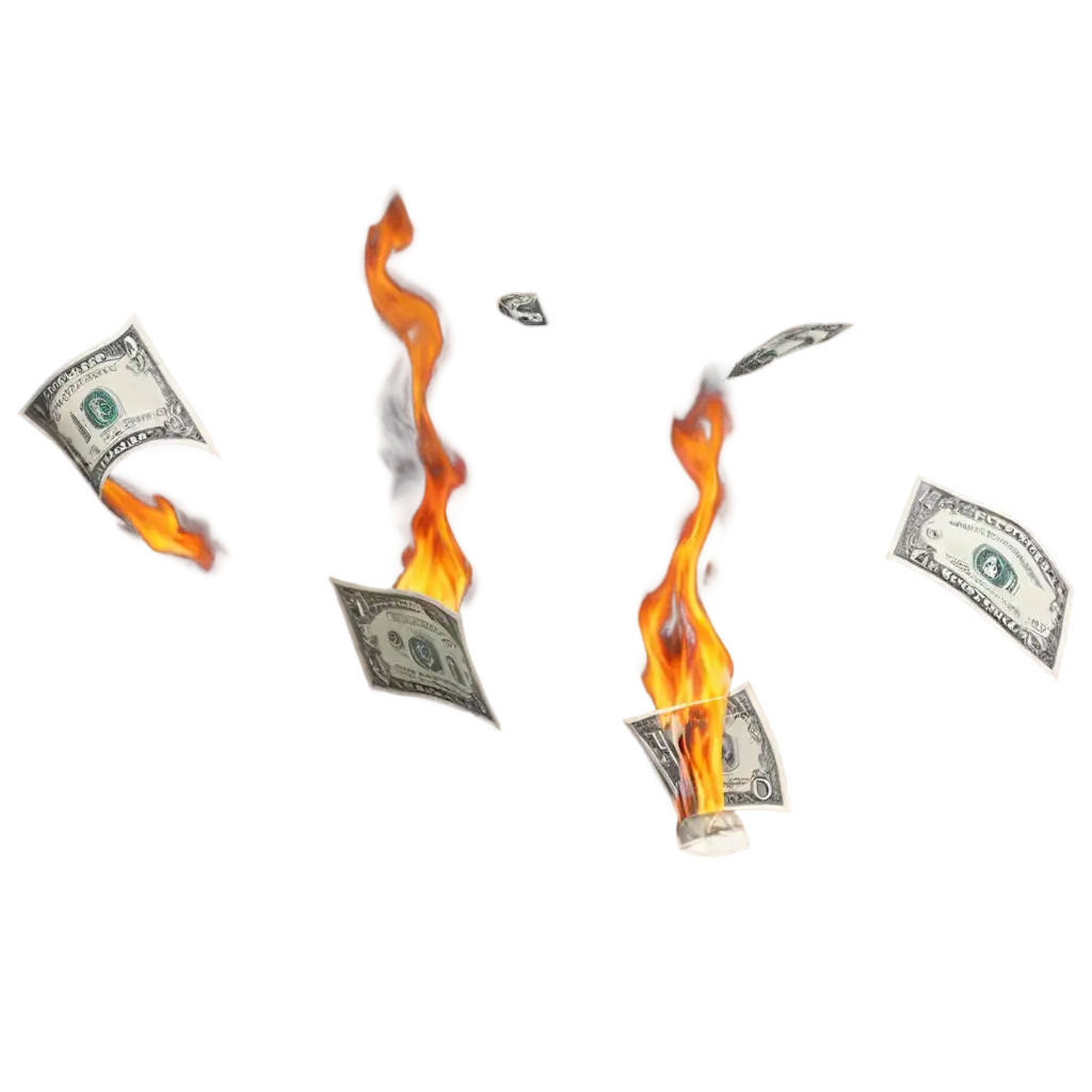 Flying-and-Burning-Dollar-Bills-PNG-Image-HighQuality-and-Versatile-for-Various-Uses