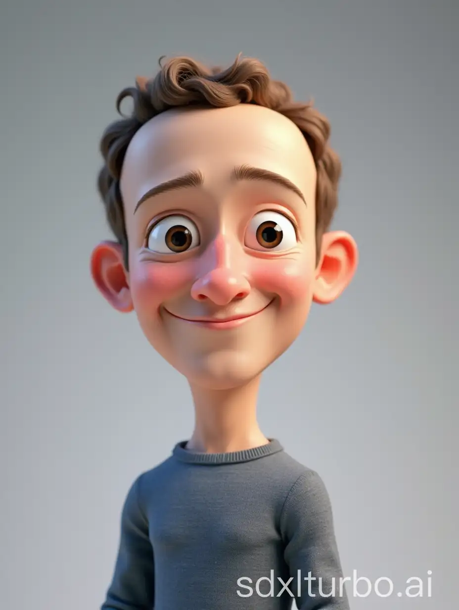 Cartoon-Character-Mark-Zuckerberg-with-Big-Head-Smiling-in-Gray-Background