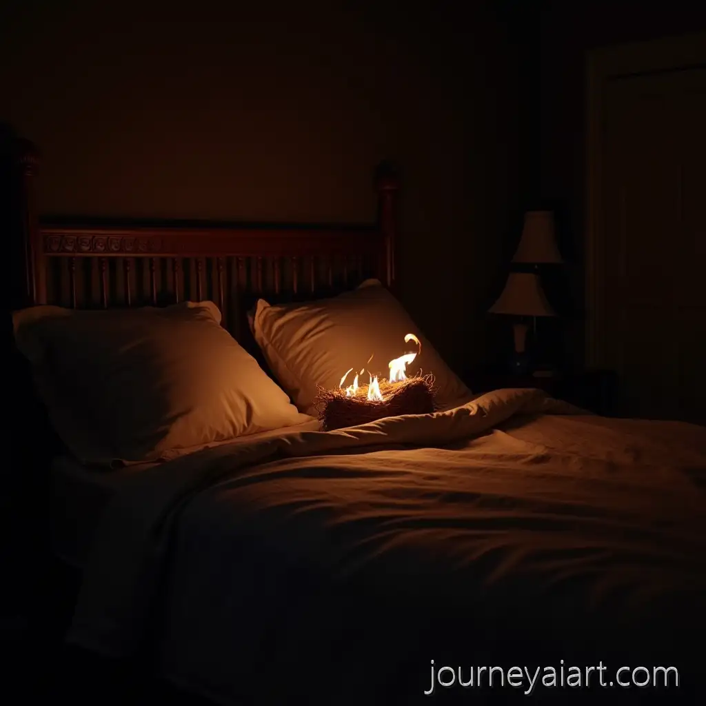 Cozy-Nighttime-Bedroom-with-Fireplace-and-Soft-Lamp-Lighting