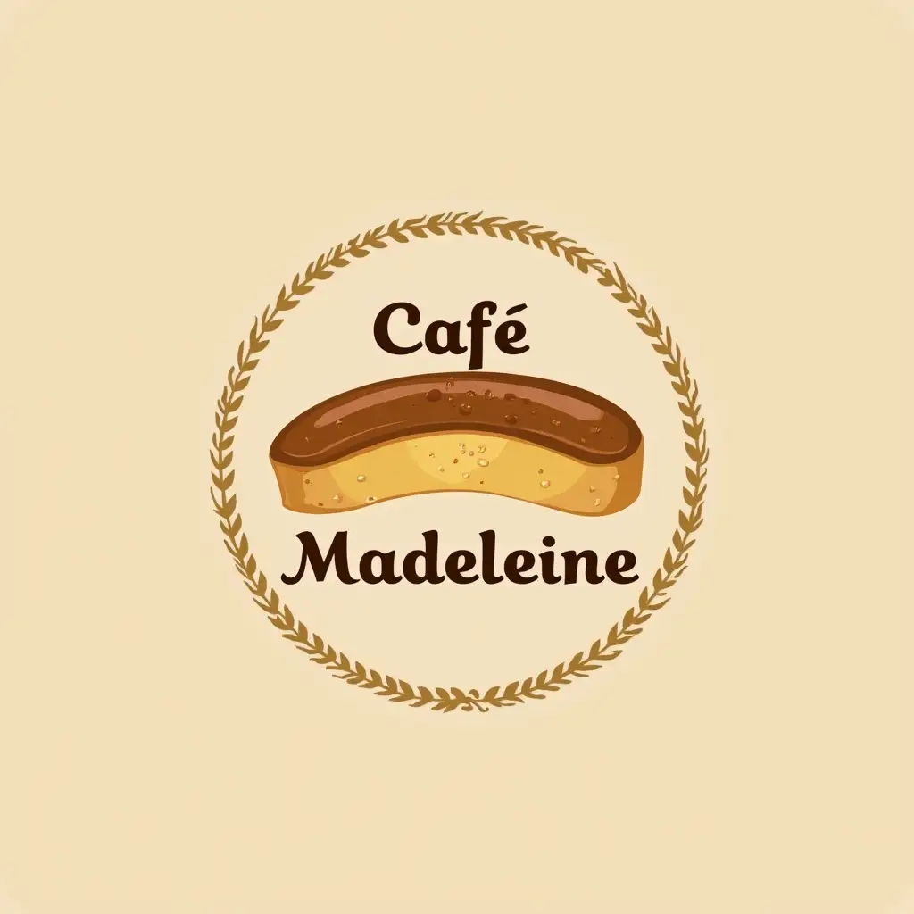 Caf-Madeleine-Logo-with-Madeleine-Emblem-for-Pastry-Shop