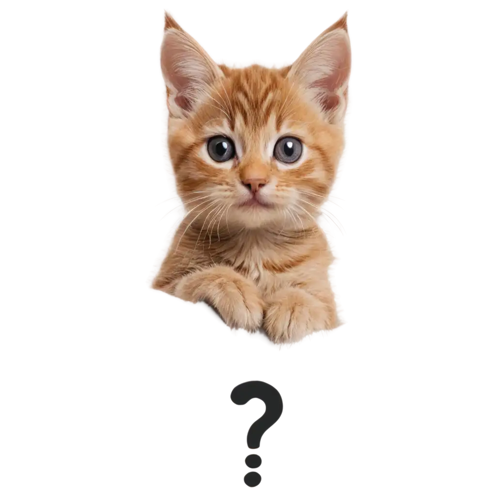 Adorable-PNG-Image-of-a-Puzzled-Kitten-with-a-Question-Mark