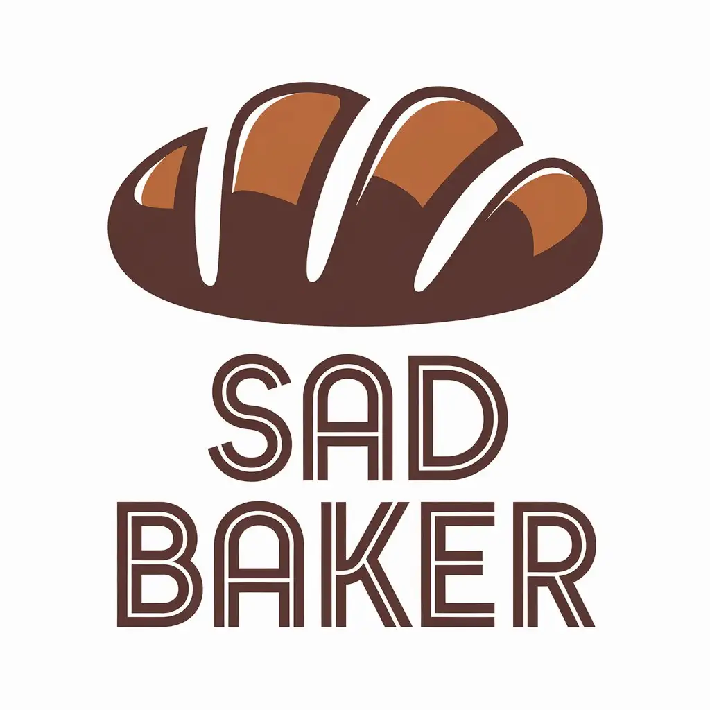 a vector logo design,with the text "sad baker", main symbol:pechenie,Moderate,be used in Nonprofit industry,clear background