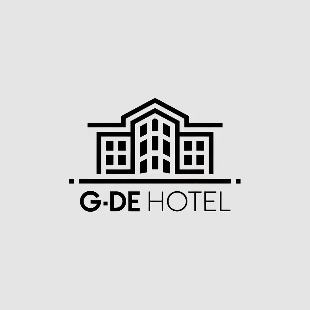 LOGO Design for GDE HOTEL Vector Design with Clear Background Featuring Hotel Symbol