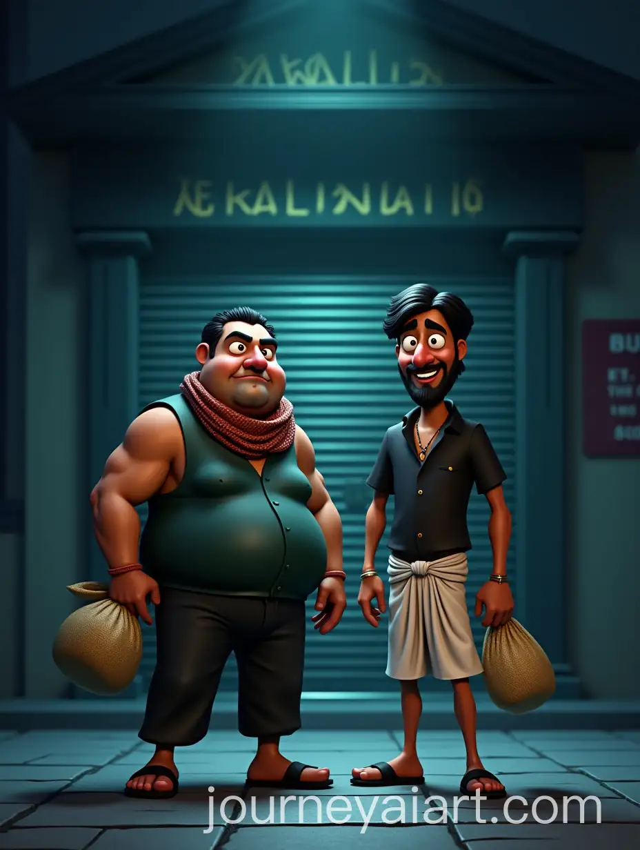Humorous-Cartoon-Characters-in-a-Nighttime-Bank-Heist