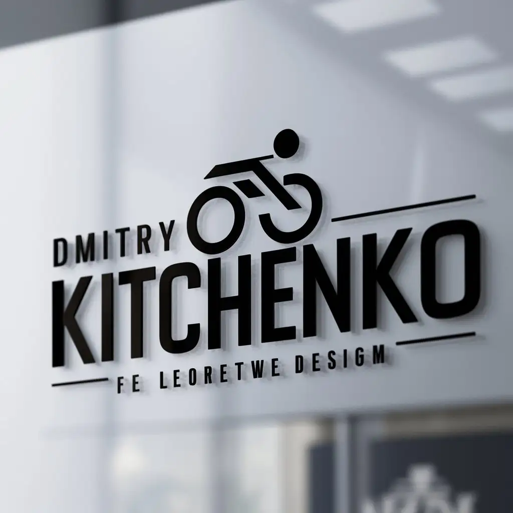 a logo design,with the text "Dmitry Kitchenko", main symbol:Poster and typographic with a symbol,complex,be used in cycling industry,clear background