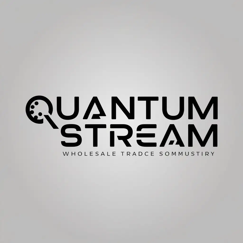 a logo design,with the text "Quantum Stream", main symbol:Quantum. Stream,Moderate,be used in Wholesale trade industry,clear background