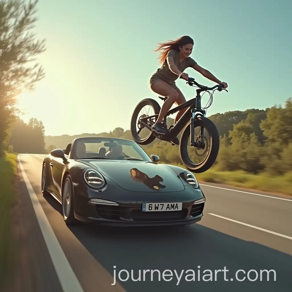 Realistic-Scene-of-a-Woman-Falling-from-a-Bike-After-Car-Crash-with-a-Porsche