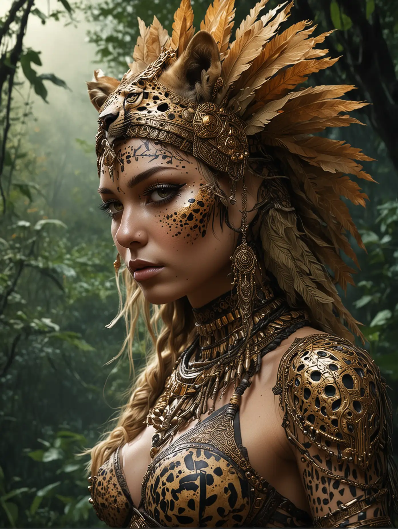 Ancient-Jungle-Hunter-Character-Sarah-Vandella-in-Cheetah-Skin-Attire