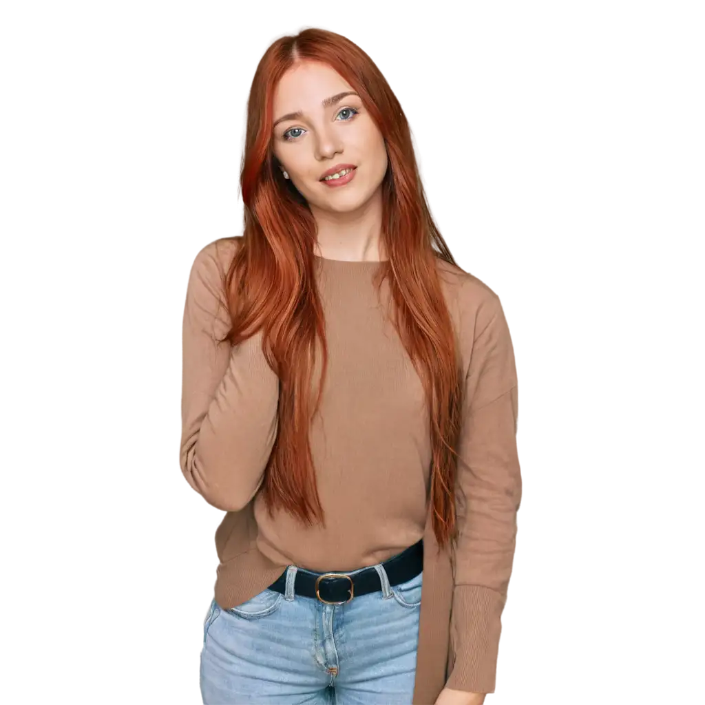 Portrait-of-a-Girl-with-Red-Hair-HighQuality-PNG-Image-for-Versatile-Use