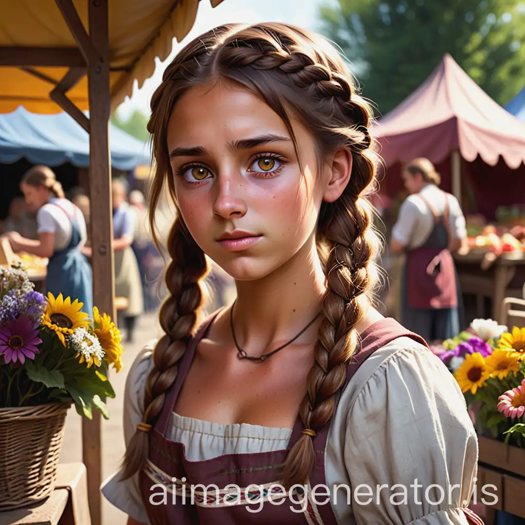 Young-Woman-at-Village-Fair-with-Rustic-Dress-and-Warm-Expression