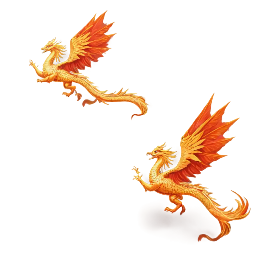 Dragon-and-Phoenix-Flying-in-Cloudy-Sky-PNG-Stunning-HighQuality-Digital-Art-for-Diverse-Uses