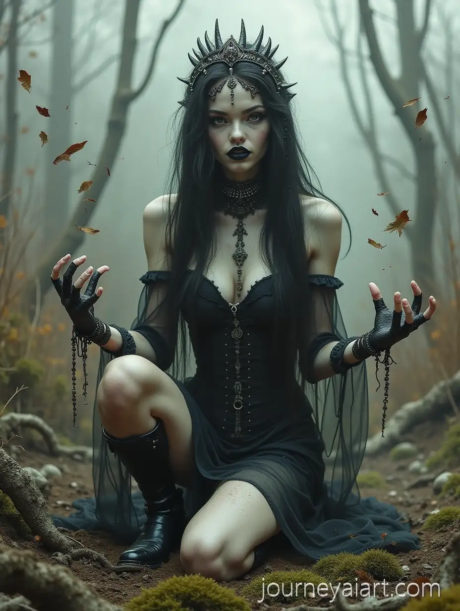 Medieval-Witch-in-Barren-SwStone-skin-witch-in-swampampland-with-Rot-and-Moss-Levitation