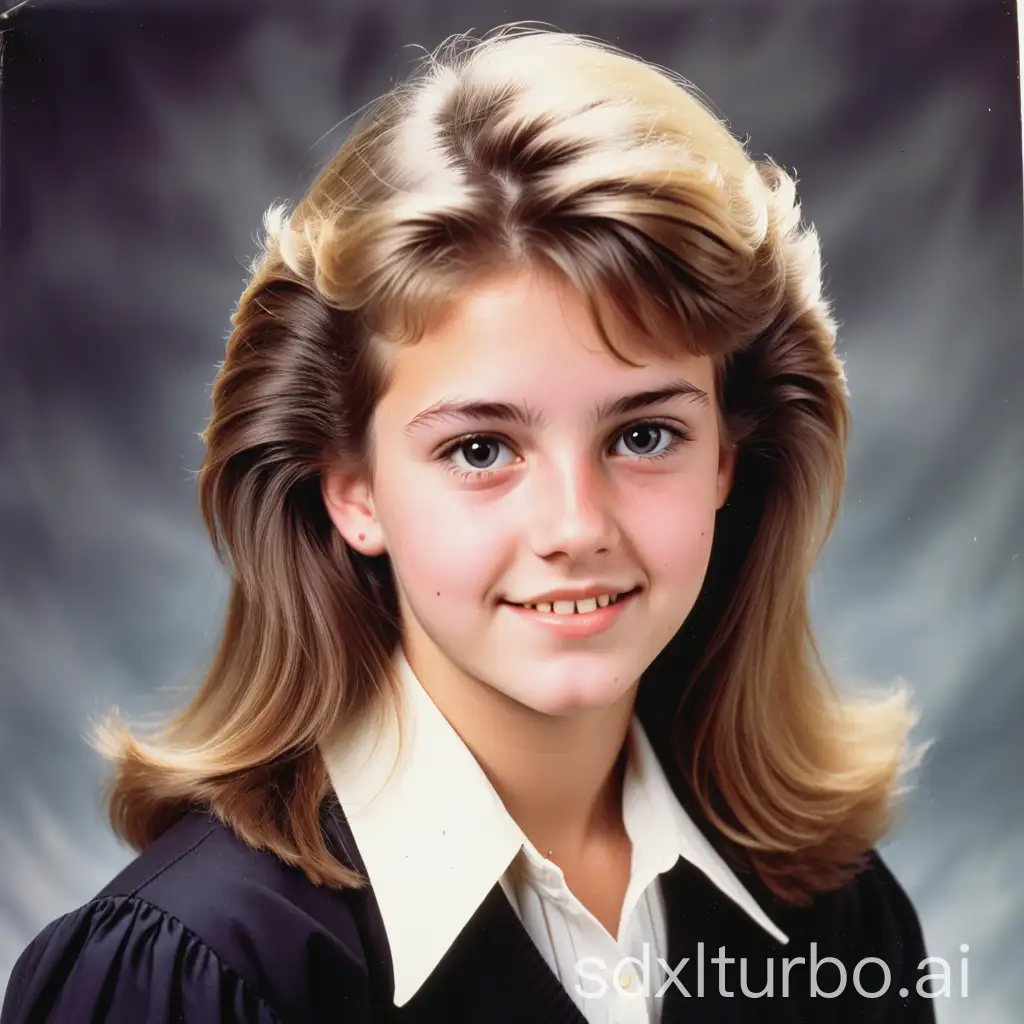 1980s-Young-Woman-Yearbook-Portrait-in-Vintage-Style