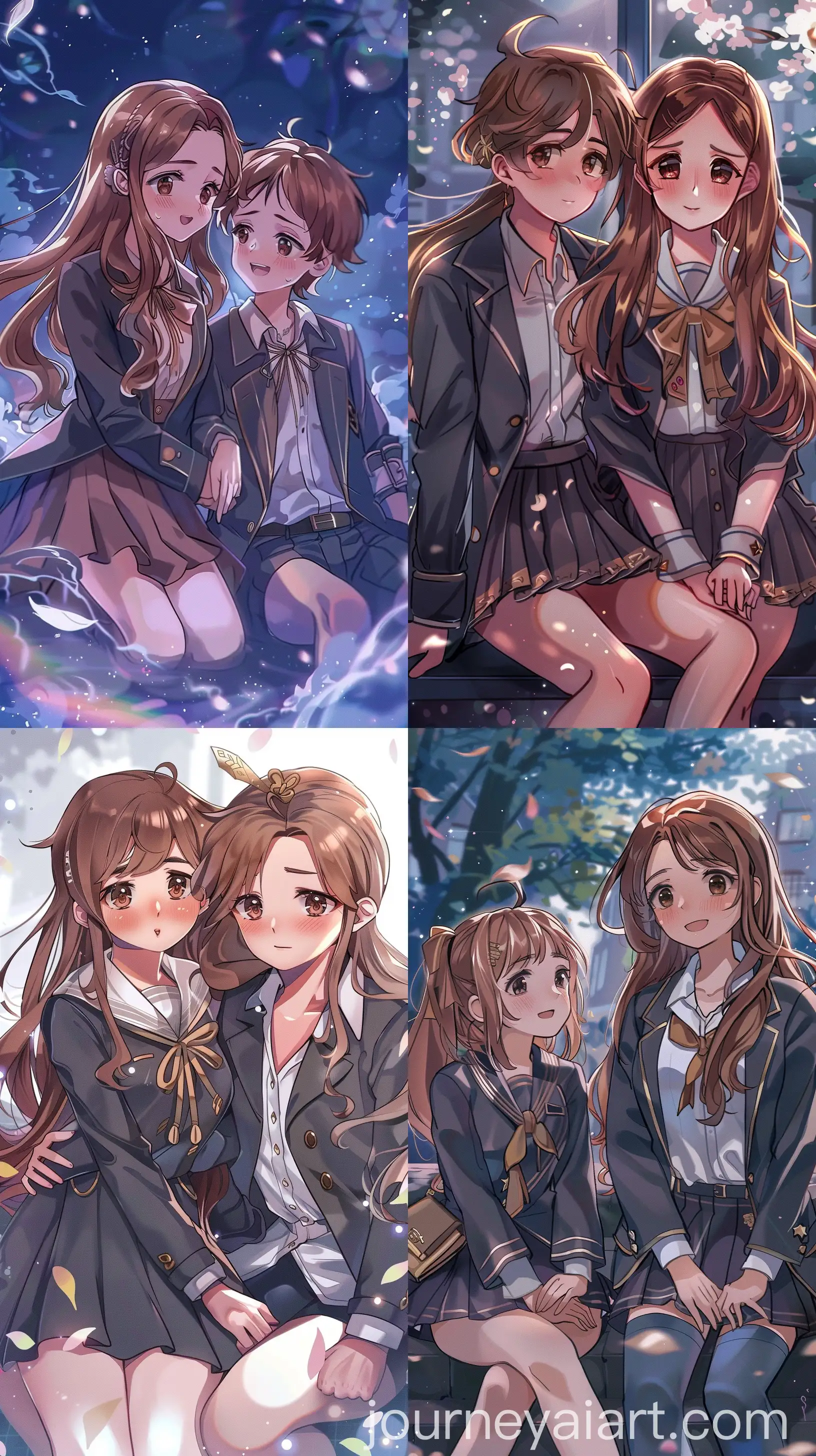 Anime-Teenager-Girl-and-Boy-in-Dark-Purple-School-Uniforms-with-Fairy-Magic
