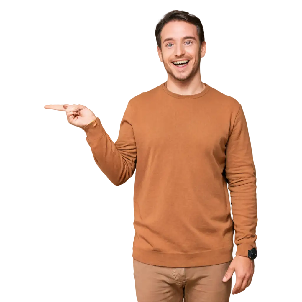 make a picture of a human pointing and laughing at something with no background (png)