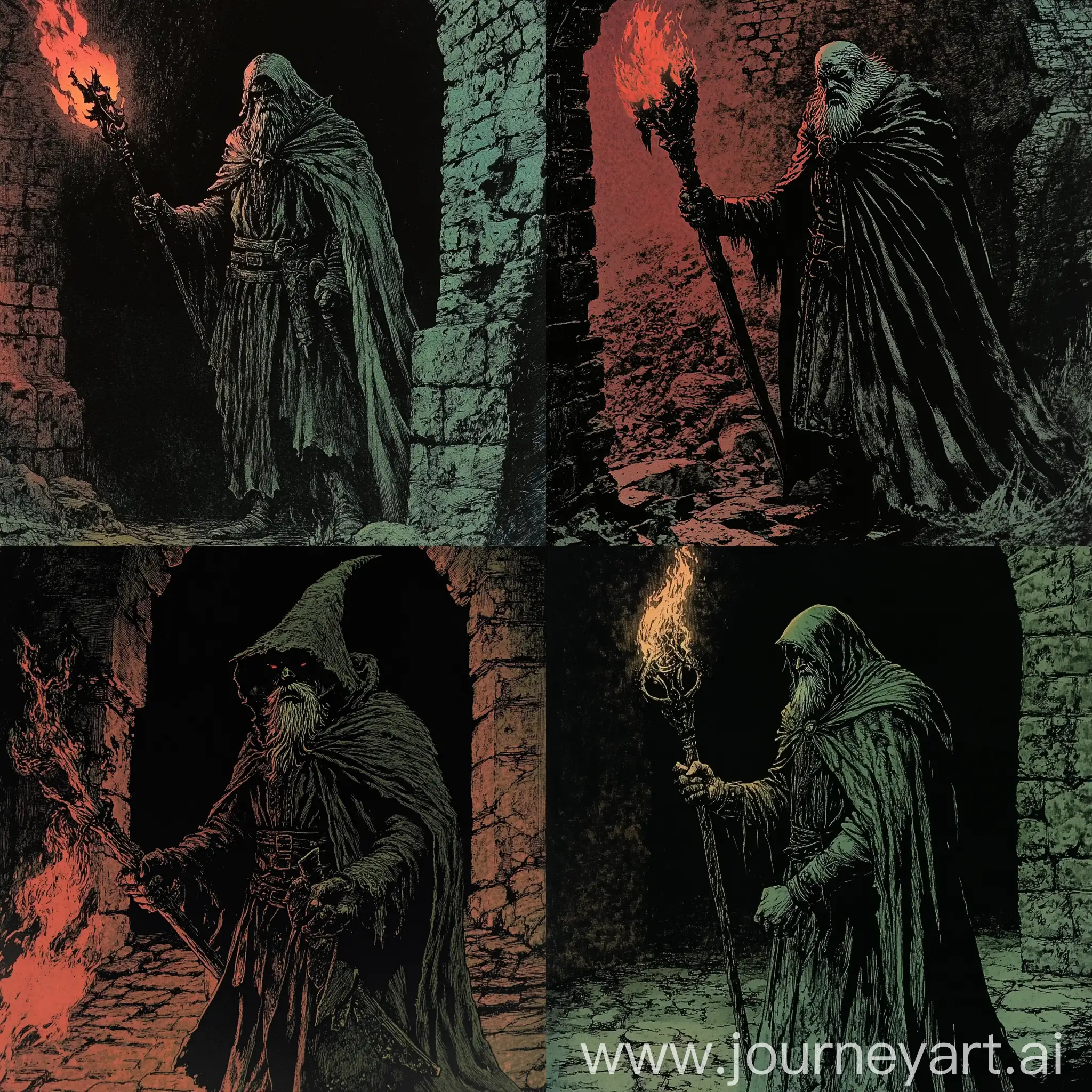 Angry-Old-Wizard-in-Dark-Cave-with-Burning-Scythe