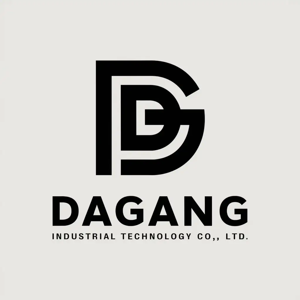 a vector logo design,with the text "Dagang Industrial Technology Co., Ltd.", main symbol:D、G,Moderate,clear background