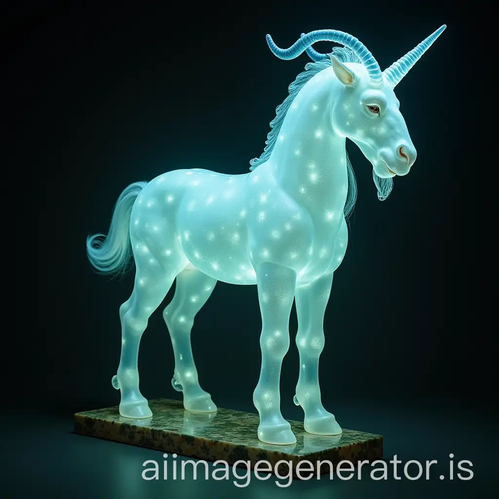 PEGASUS WITH GOAT BUTT AND GOAT HEAD, BIOLUMINESCENT UNICORN