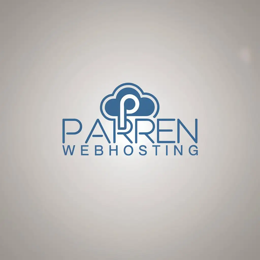 LOGO Design for PARREN Web Hosting Minimalist PCloud Typography for Internet Industry