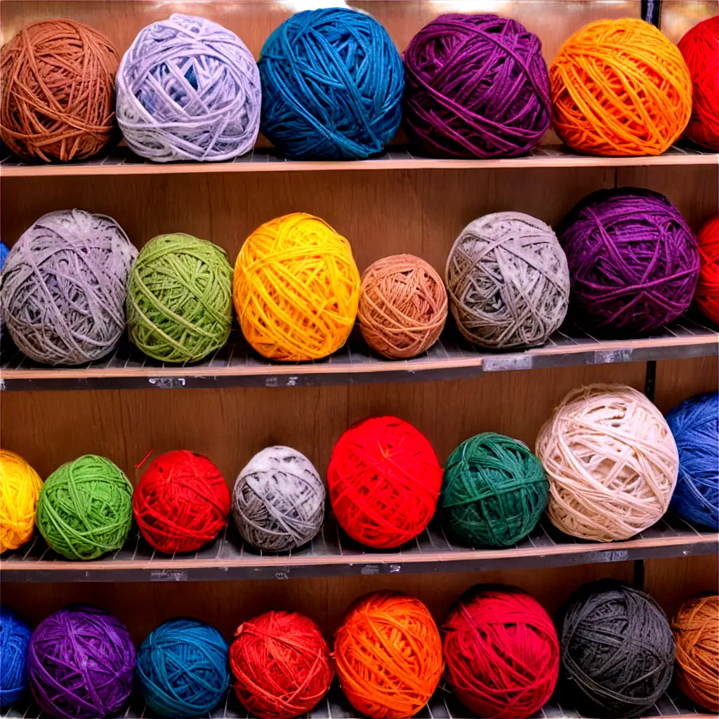 A shelf full of balls and skeins of many colors as if it were a wool sales local